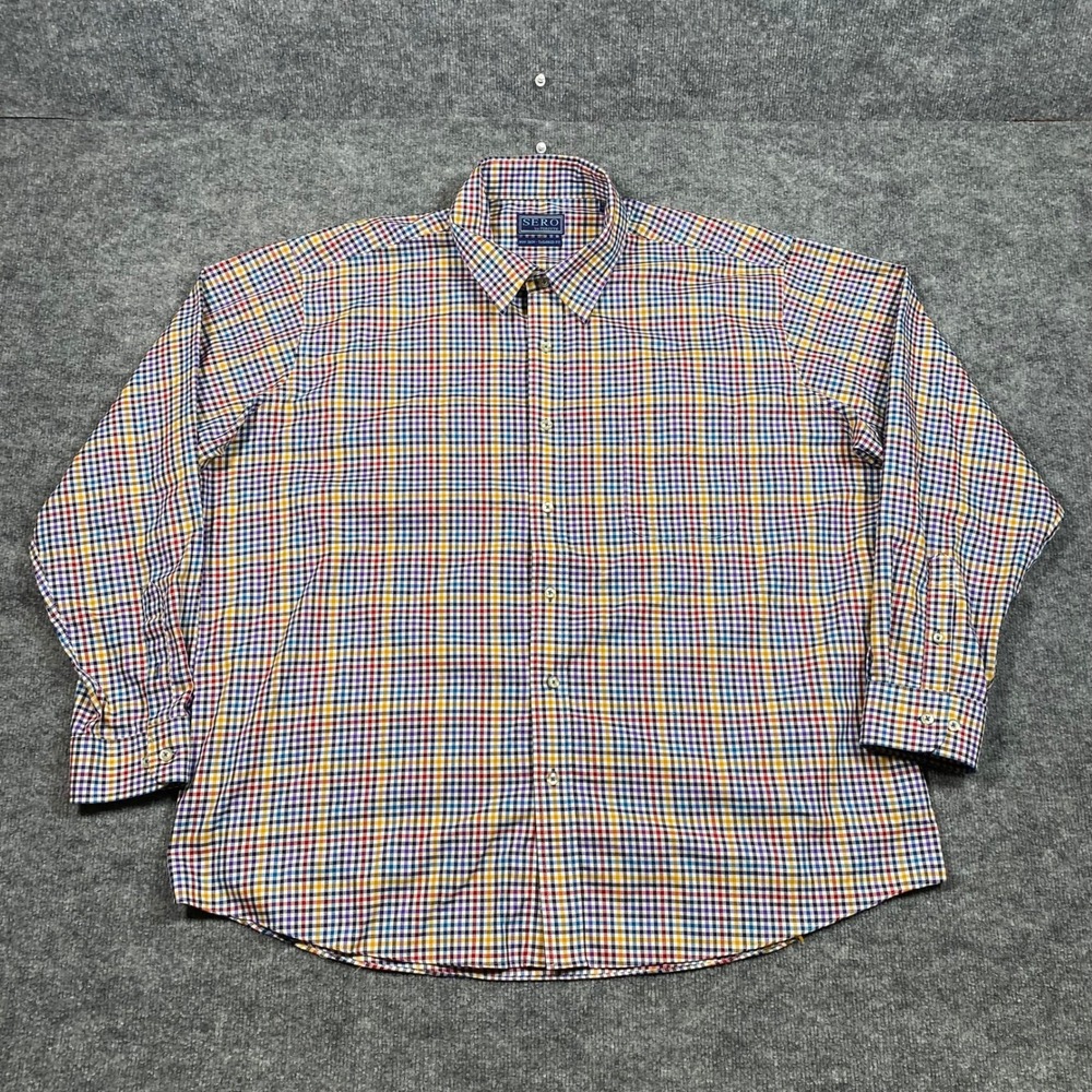 Sero‎ by Forsyth Mens 2XL Multi Color Tattersall Check Non Iron Cotton Shirt